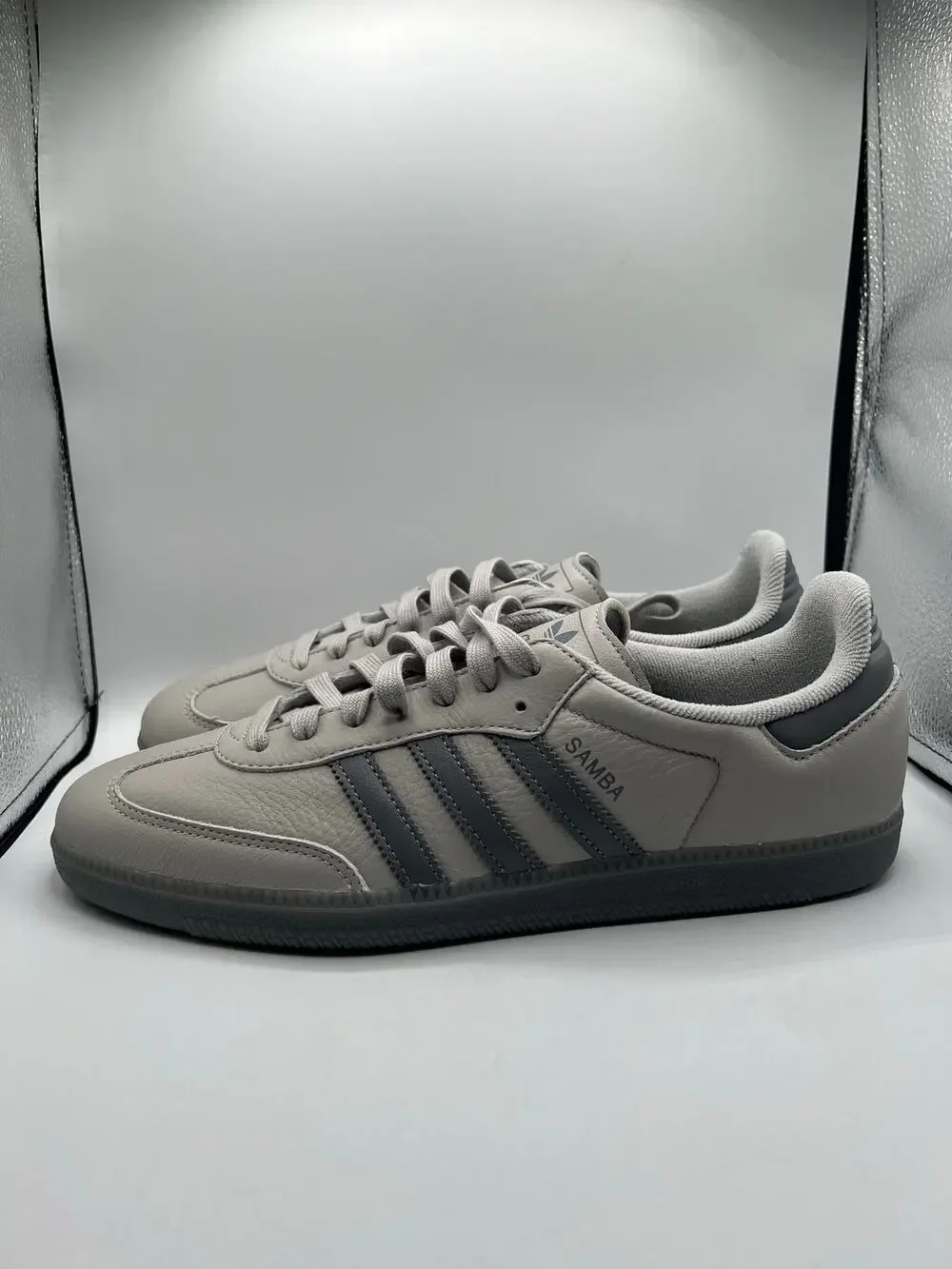 adidas Samba Athletic Shoes in Light Gray and Dark Gray